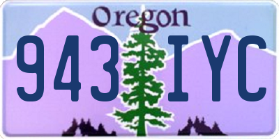 OR license plate 943IYC