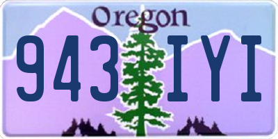 OR license plate 943IYI