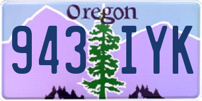 OR license plate 943IYK
