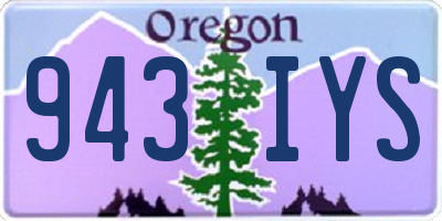 OR license plate 943IYS