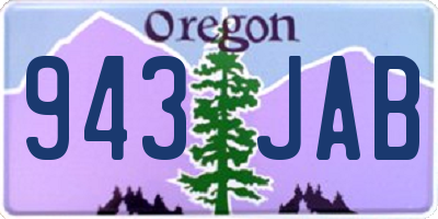 OR license plate 943JAB
