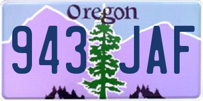 OR license plate 943JAF