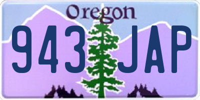 OR license plate 943JAP