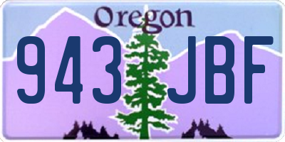OR license plate 943JBF