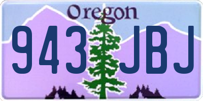 OR license plate 943JBJ
