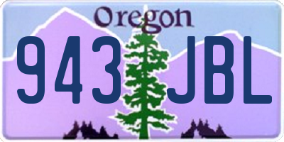 OR license plate 943JBL