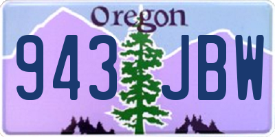 OR license plate 943JBW