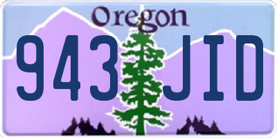 OR license plate 943JID