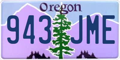 OR license plate 943JME