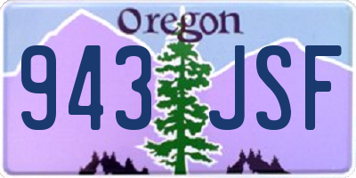 OR license plate 943JSF