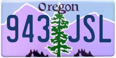 OR license plate 943JSL