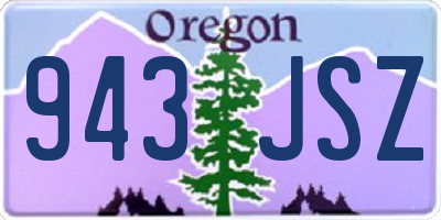 OR license plate 943JSZ