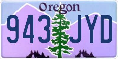 OR license plate 943JYD
