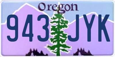 OR license plate 943JYK