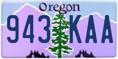 OR license plate 943KAA