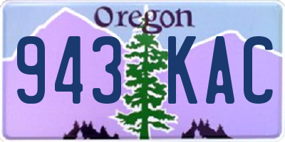 OR license plate 943KAC