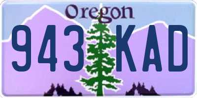OR license plate 943KAD