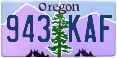 OR license plate 943KAF