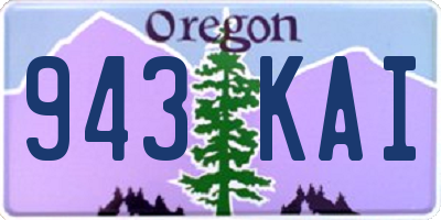 OR license plate 943KAI