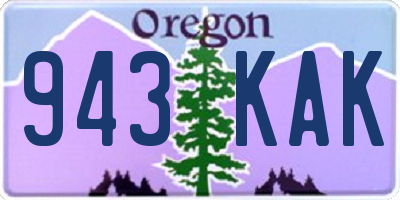 OR license plate 943KAK