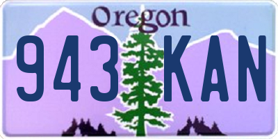 OR license plate 943KAN
