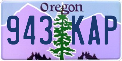 OR license plate 943KAP