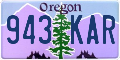 OR license plate 943KAR