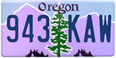 OR license plate 943KAW