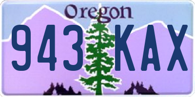 OR license plate 943KAX