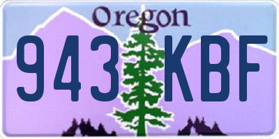OR license plate 943KBF