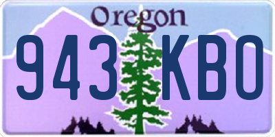 OR license plate 943KBO