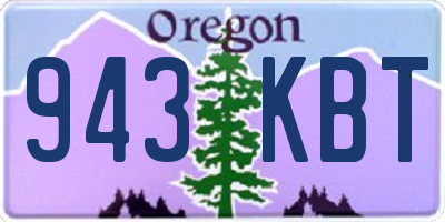 OR license plate 943KBT