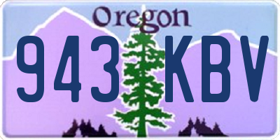 OR license plate 943KBV