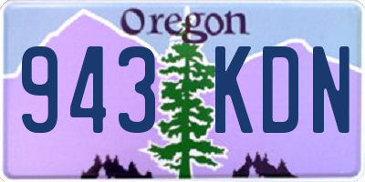OR license plate 943KDN