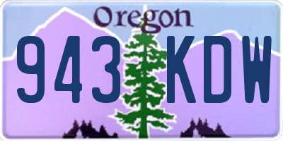 OR license plate 943KDW
