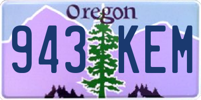 OR license plate 943KEM