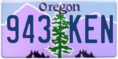 OR license plate 943KEN