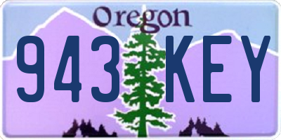 OR license plate 943KEY