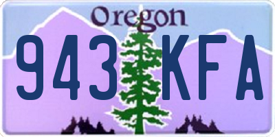 OR license plate 943KFA