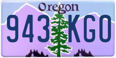 OR license plate 943KGO