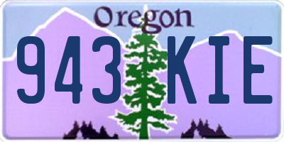 OR license plate 943KIE