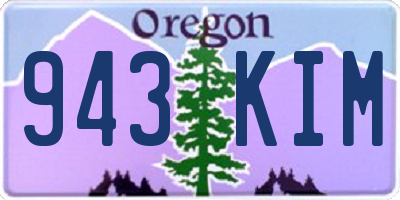 OR license plate 943KIM
