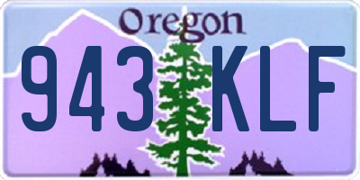 OR license plate 943KLF