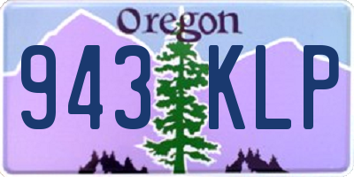 OR license plate 943KLP