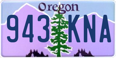 OR license plate 943KNA