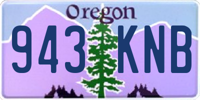 OR license plate 943KNB