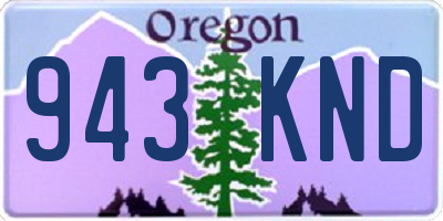 OR license plate 943KND