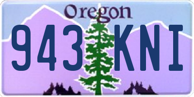 OR license plate 943KNI