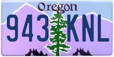 OR license plate 943KNL