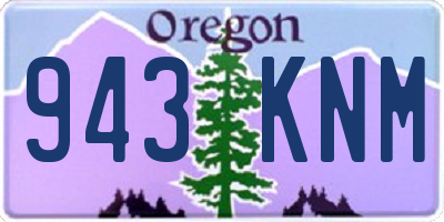 OR license plate 943KNM